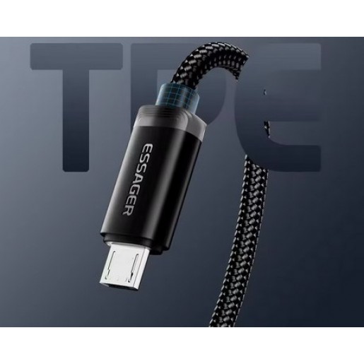 Кабель USB to Type-C + microUSB 2A Black