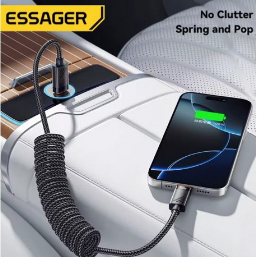 Кабель Essager USB Type-C to Type-C 60W (1.2m) Black