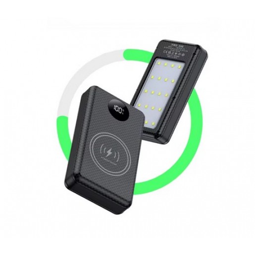 Повербанк з дисплеєм та ліхтарем 6x18650 (без акумуляторів) Black