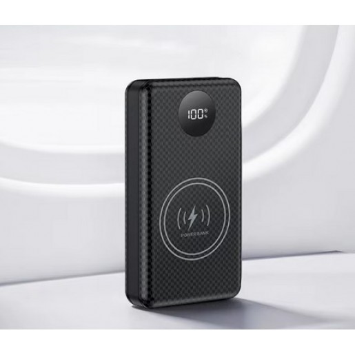 Повербанк з дисплеєм та ліхтарем 6x18650 (без акумуляторів) Black