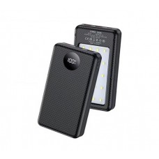 Повербанк з дисплеєм та ліхтарем 6x18650 (без акумуляторів) Black