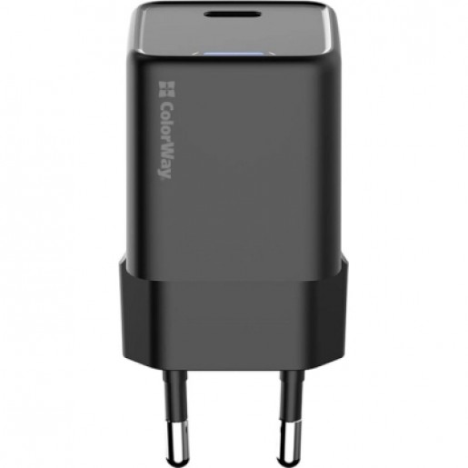 Зарядний пристрій ColorWay GaN Mini 25W (CW-CHS052PD-BK) PD Port PPS USB-C Black