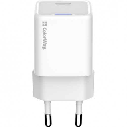 Зарядний пристрій ColorWay GaN Mini 25W (CW-CHS052PD-WT) PD Port PPS USB-C White