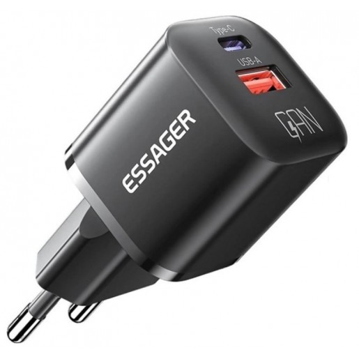 Зарядний пристрій Essager GaN 20W PD+QC 3.0-Bl