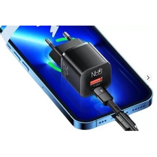 Зарядний пристрій Essager GaN 20W PD+QC 3.0-Bl