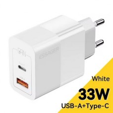 Зарядний пристрій Essager GaN 33W PD+QC 3.0 White