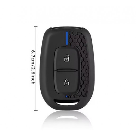 Силіконовий чохол для брелка Renault Clio, Modus, Clio, Duster, Dokker. Dacia Sandero, Logan 2 кнопки 2019-2021 Blue Line