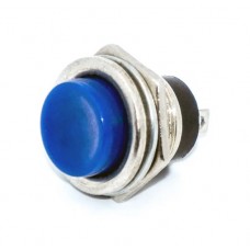 Кнопка без фіксації 12V на замикання, 2A, 2pin, Blue