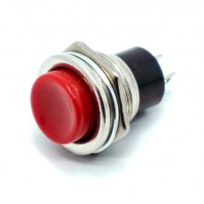 Кнопка без фіксації 12V на замикання, 2A, 2pin, Red