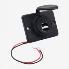 Автомобільний зарядний пристрій 2xUSB 12-24V врізний