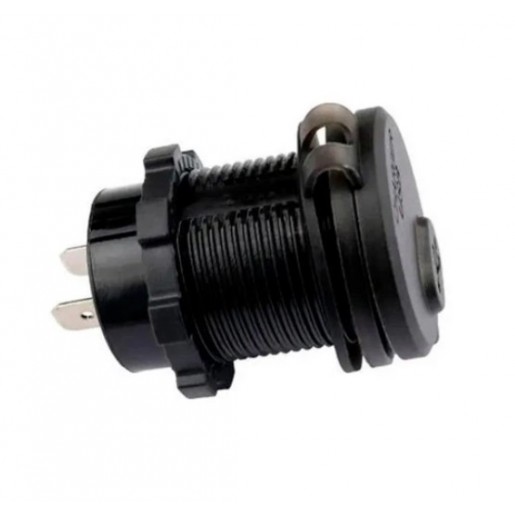 Автомобільний зарядний пристрій USB 12-24V QC3.0 LED Green з кнопкою