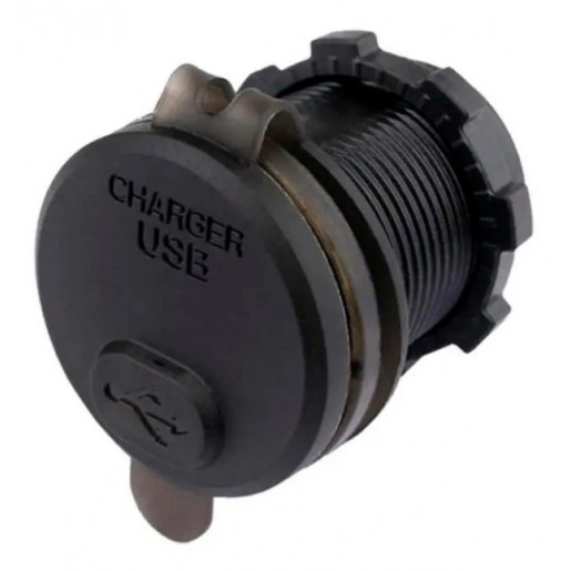 Автомобільний зарядний пристрій USB 12-24V QC3.0 LED Green з кнопкою