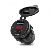 Автомобільний зарядний пристрій USB 12-24V QC3.0 LED Red
