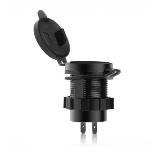 Автомобільний зарядний пристрій USB 12-24V QC3.0 LED Red з кнопкою