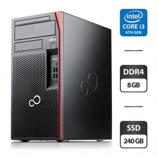 Комп'ютер Fujitsu Esprimo P757 E90 MT/ Core i3-6100/ 8 GB RAM/ 240 GB SSD/ HD 530