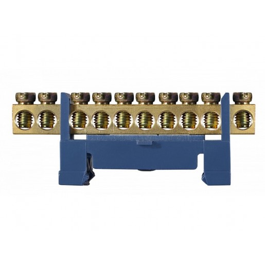 Нульова шина Аско-УкрЕМ BC-510 (A0150120034) (6*9mm) на DIN рейку, з ізолятором на 10 отв.