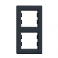 Рамка 2-а Schneider Electric Asfora антрацит, вертикальна