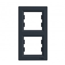 Рамка 2-а Schneider Electric Asfora антрацит, вертикальна