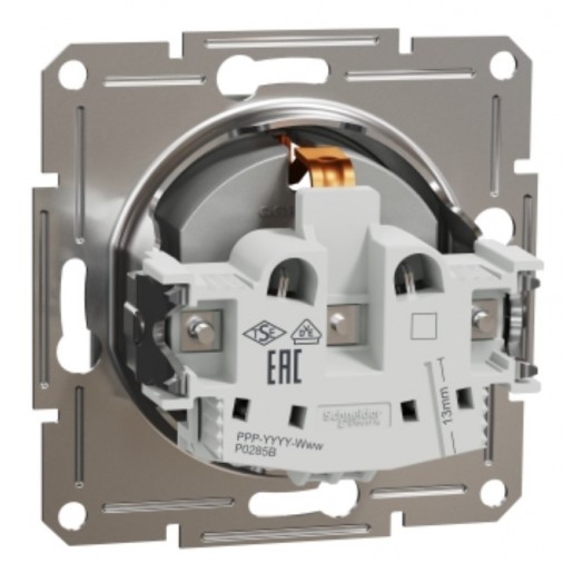 Розетка Schneider Electric Asfora (EPH2900161) 1-а, з/з, алюмінй