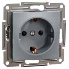 Розетка Schneider Electric Asfora 1-а, з/з, сталь