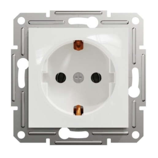 Розетка Schneider Electric Asfora 1-а, з/з, без рамки, білий