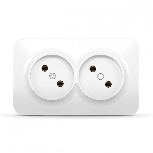 Розетка Videx BINERA, 2-а, без/з, White IP20