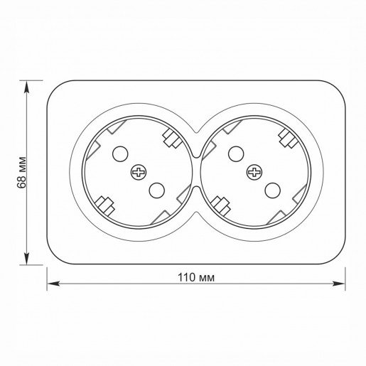 Розетка Videx BINERA, 2-а, з/з, White IP20