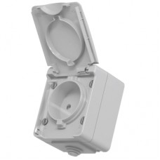 Розетка Videx BINERA, 1-а, без/з, Gray IP65