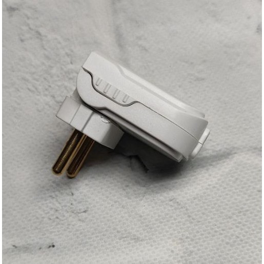 Вилка електрична, поворотна 220В, б/з, 16A, білий