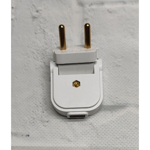 Вилка електрична, поворотна 220В, б/з, 16A, білий