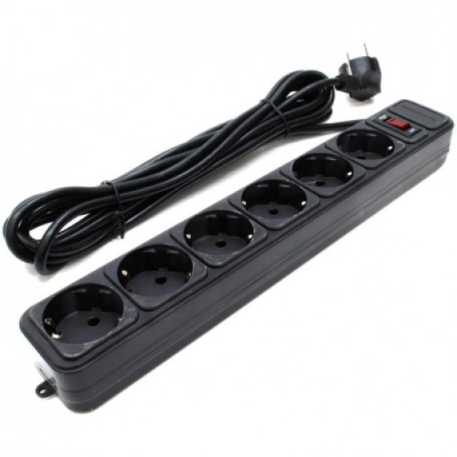 Мережевий фільтр Gembird SPG6-G-6B, 6 роз. 1.8 м, RTL