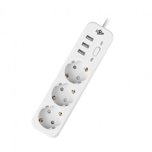 Мережевий фільтр LP Premium LP-X3 USB 4 м White