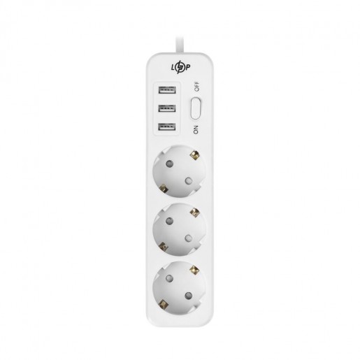Мережевий фільтр LP Premium LP-X3 USB 4 м White