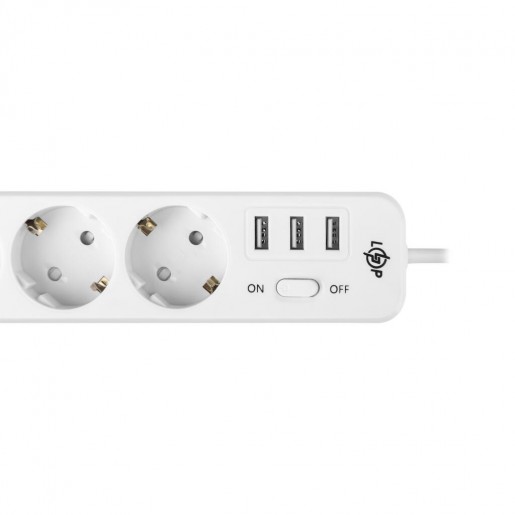 Мережевий фільтр LP Premium LP-X3 USB 4 м White
