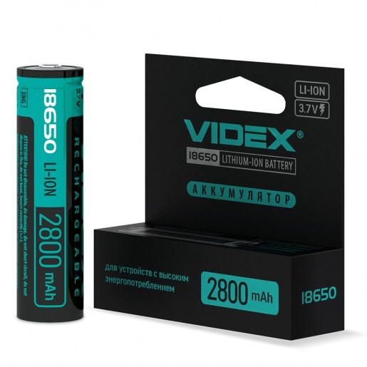 Акумулятор Videx Li-ion 18650 (захист) 2800 mAh