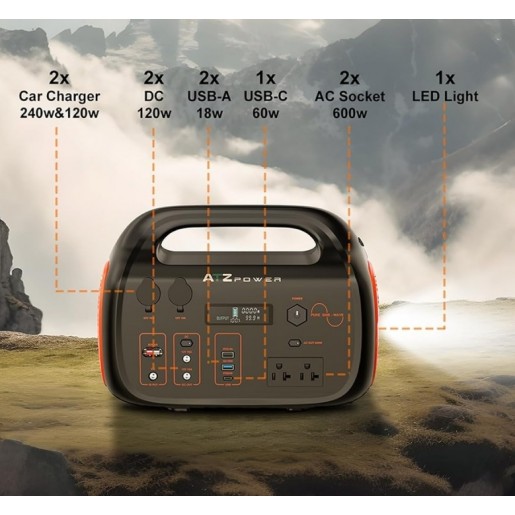 Портативна зарядна станція ATZ Power 1000/600 Вт