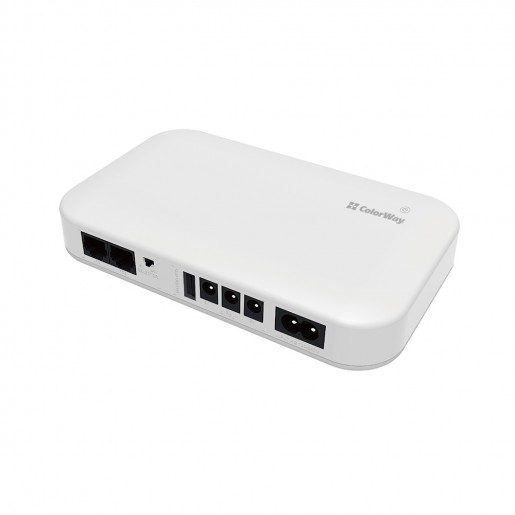 Джерело безперебійного живлення ColorWay UPS для роутера 10000mAh 21W DC 5V/9V/12V/24V (CW-PB100LI3WT)