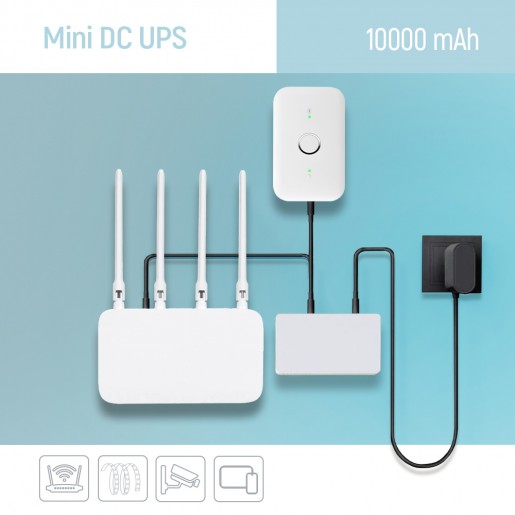 Джерело безперебійного живлення ColorWay UPS для роутера 10000mAh 21W DC 5V/9V/12V/24V (CW-PB100LI3WT)