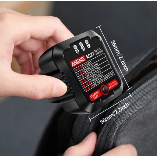 Тестер розеток цифровий AC27 (220V) Black