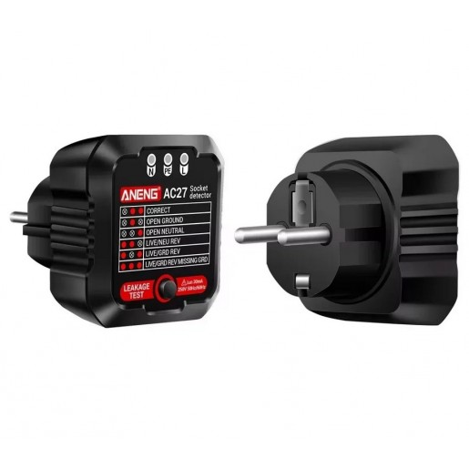 Тестер розеток цифровий AC27 (220V) Black