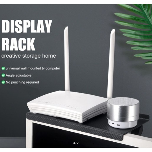 Полиця - кронштейн для WiFi роутера / ТВ тюнера (26см) Black