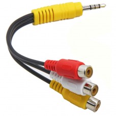 Кабель Jack 3.5 (M) to 3xRCA (F) 0.2m