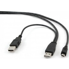 Кабель miniUSB to 2xUSB 0.5 м