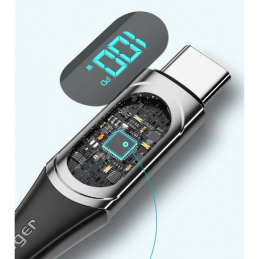 Кабель Essager USB Type-C to Type-C 5A Fast Charging Blue