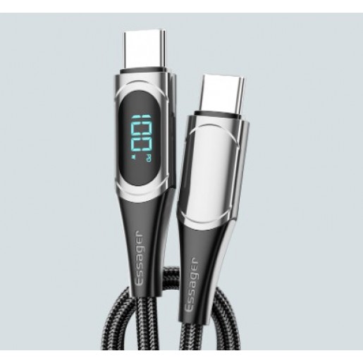 Кабель Essager USB Type-C to Type-C 5A Fast Charging Blue