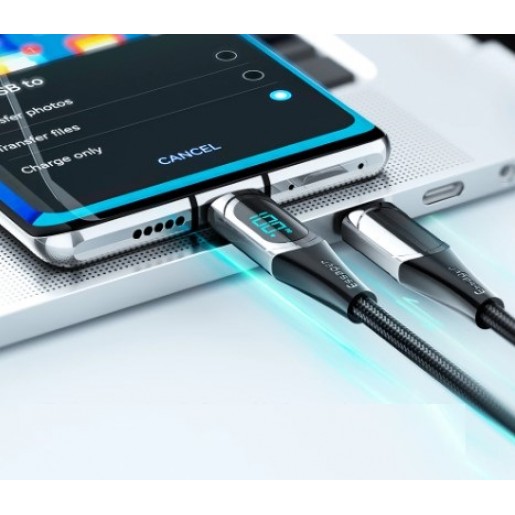 Кабель Essager USB Type-C to Type-C 5A Fast Charging Blue