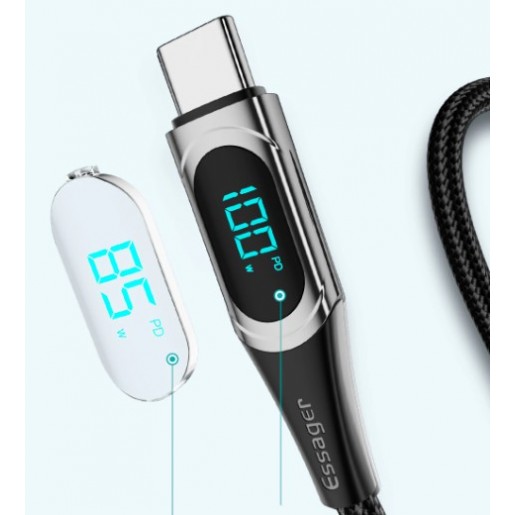 Кабель Essager USB Type-C to Type-C 5A Fast Charging Blue