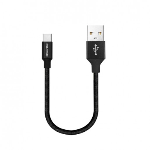 Кабель USB 2.0 to Type-C ColorWay 0,25m Black
