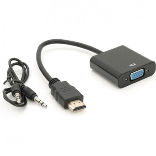 Перехідник HDMI to VGA Voltronic + AUX 0.1m 4K/2K (YT-C-HDMI(M)/VGA(F)+AUX-B)