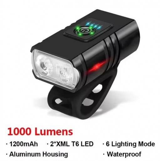 Велосипедний ліхтарик BK02 T6 LED 1000LM
